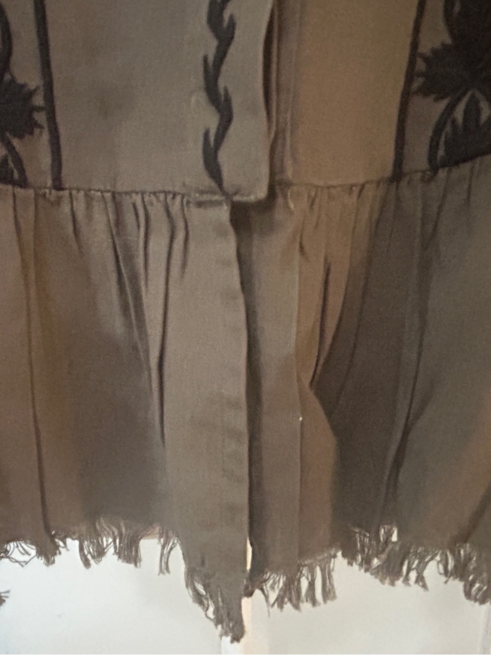 Zara Olive Green Boho Embroidered Fringe Jacket - Picture 4 of 11